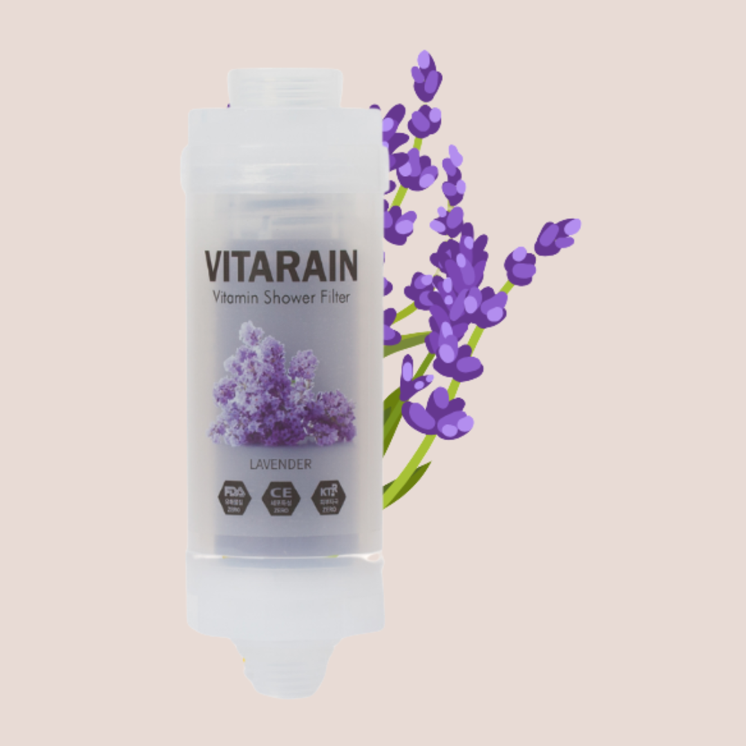 Filtre de douche Vitarain à la lavande – Protection enrichie en vitamines pour la peau et les cheveux