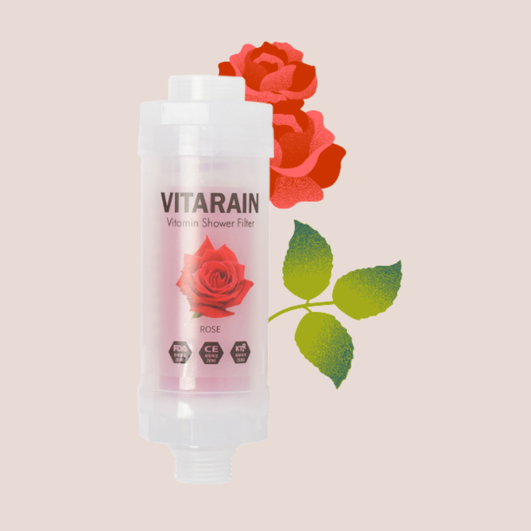 Filtre de douche Vitarain Rose – Soin enrichi en vitamines pour la peau et les cheveux